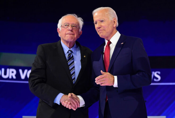President Joe Biden and US Senator Bernie Sanders